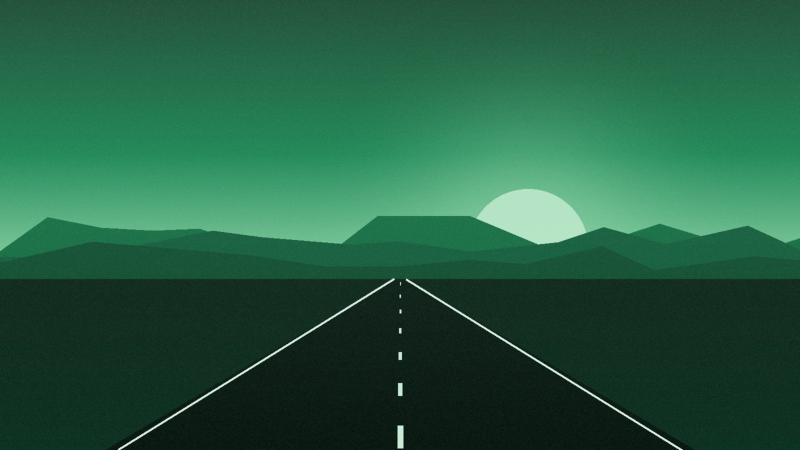California highway at sunset (original illustration)